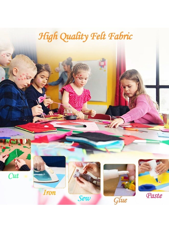 40 قطعة من أوراق اللباد مقاس 6 × 6 بوصة للأعمال اليدوية، 40 مربعًا من اللباد بألوان متنوعة من الورق المقوى للأعمال اليدوية والخياطة والترقيع في موسم العودة إلى المدرسة - Image 5