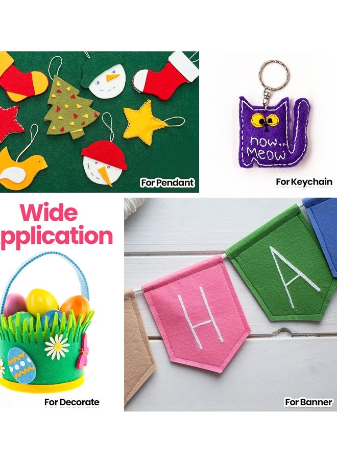 40 قطعة من أوراق اللباد مقاس 6 × 6 بوصة للأعمال اليدوية، 40 مربعًا من اللباد بألوان متنوعة من الورق المقوى للأعمال اليدوية والخياطة والترقيع في موسم العودة إلى المدرسة - Image 4