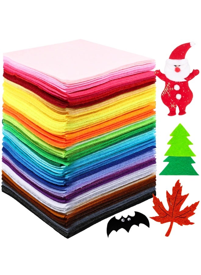 40 قطعة من أوراق اللباد مقاس 6 × 6 بوصة للأعمال اليدوية، 40 مربعًا من اللباد بألوان متنوعة من الورق المقوى للأعمال اليدوية والخياطة والترقيع في موسم العودة إلى المدرسة - Image 1