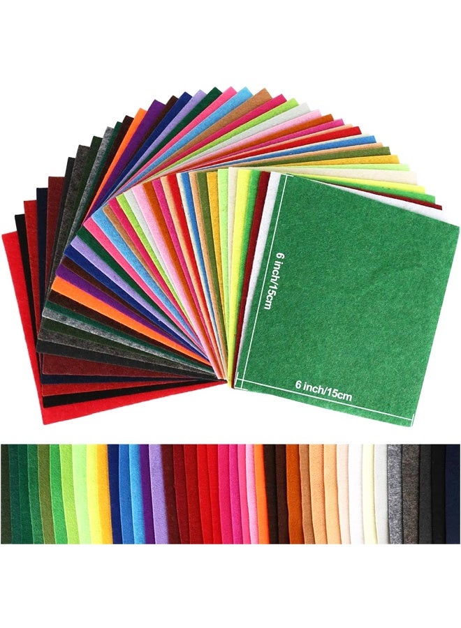 40 قطعة من أوراق اللباد مقاس 6 × 6 بوصة للأعمال اليدوية، 40 مربعًا من اللباد بألوان متنوعة من الورق المقوى للأعمال اليدوية والخياطة والترقيع في موسم العودة إلى المدرسة - Image 2