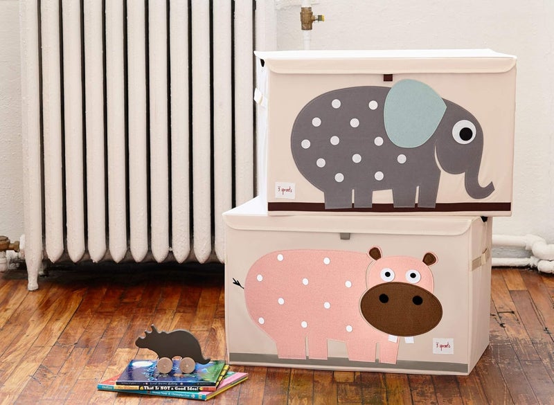 3 sprouts Kids Toy Chest - Storage Trunk for Boys and Girls Room - Hippo - Image 3