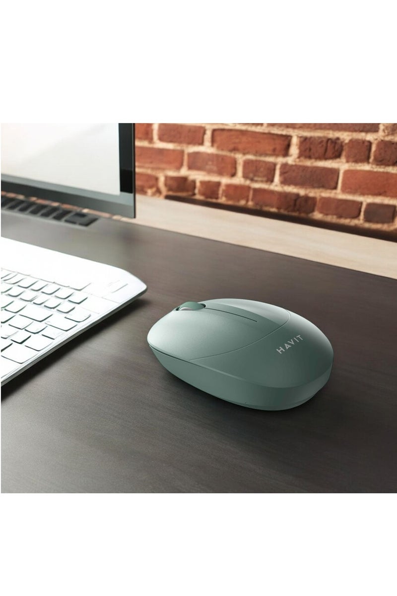 havit 2.4GHz Wireless Mouse 1600 DPI - Comfortable and Silent Optical Mouse with USB Receiver, Plug and Play, Long Battery Life, 47g Lightweight Design, Energy Saving, Precise and Smooth Control, Durable up to 3 Million Clicks, Compatible with Laptop, PC, Windows, Mac, Chromebook, Linux (Green) - Image 5
