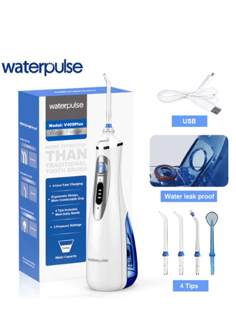 waterpluse Waterpulse V400plus Adult Electric Oral Irrigator 3 Modes Portable USB Rechargeable Electric Jet Teeth Cleaning Machine - Image 1