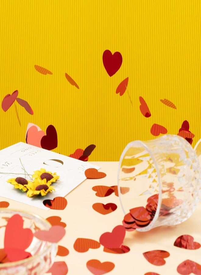 Weven Red Heart Confetti Party Decorations Valentines Day Heart Decor Sparkle Metallic Flakes Table Confetti, 1.2 Inch, 300pcs - Image 4