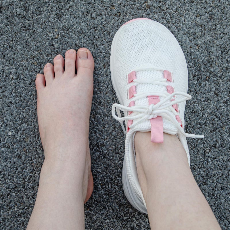 KOLILI Wide Toe Box Shoes Women Breathable Cushion Walking Sneakers for Swollen Feet,Nurse,Pregnancy,Bunion White/Pink 9.5 US/42 EU - Image 2
