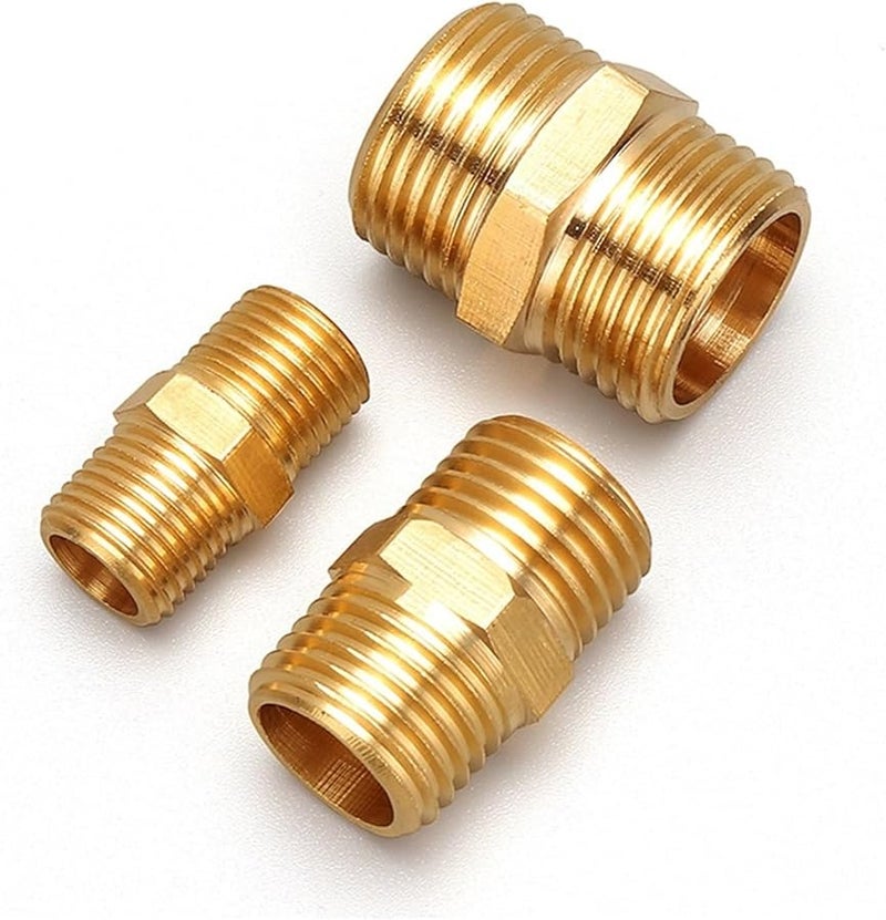 Brass Hex Nipple Quick Coupler Adapter 1 8 1 4 3 8 1 2 3 4 1 Male To Male Thread Water Oil Gas Connector 3 6fen - Image 2