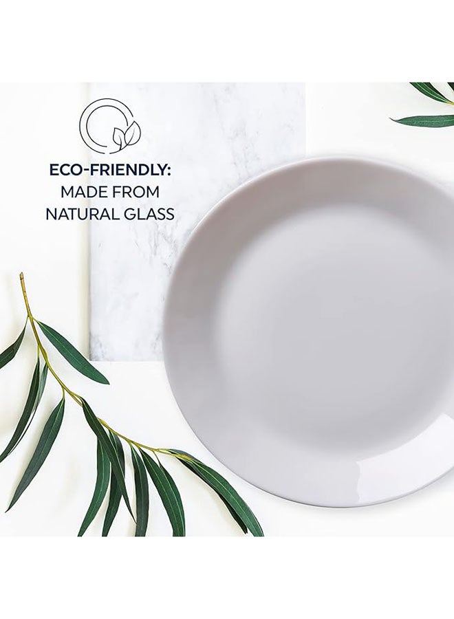 12Piece Dinnerware Set, Service for 4, Lightweight & Chip Resistant Dinner Dessert Plate & Soup/Cereal Bowl, White - Image 4