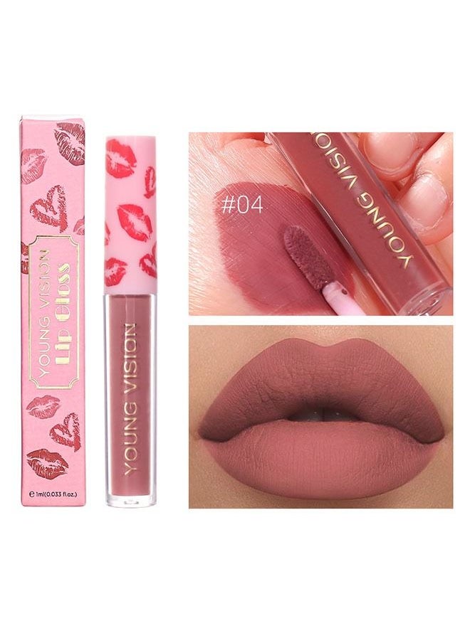 Matte Liquid Lipstick Makeup Long Lasting Wear Non Stick Cup Not Fade Waterproof Lip Gloss 04