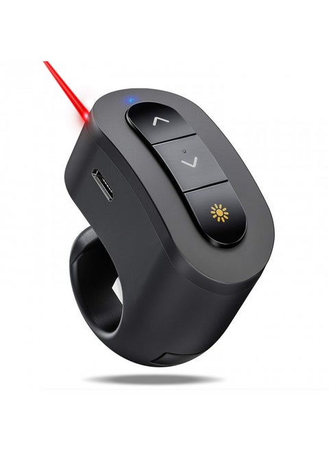 Presentation Clicker USB Rechargeable Powerpoint Clicker, Finger Ring RF 2.4GHz Wireless Presenter Clicker for Powerpoint Presentations, Presentation Remote for Mac, Keynote, Laptop etc.