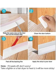 Arabest Door Draft Stopper, Door Bottom Seal for Exterior & Interior Doors Blocker for Insects Dust Noise and Weather Stripping 2”w X 39”l-White.  - Image 5