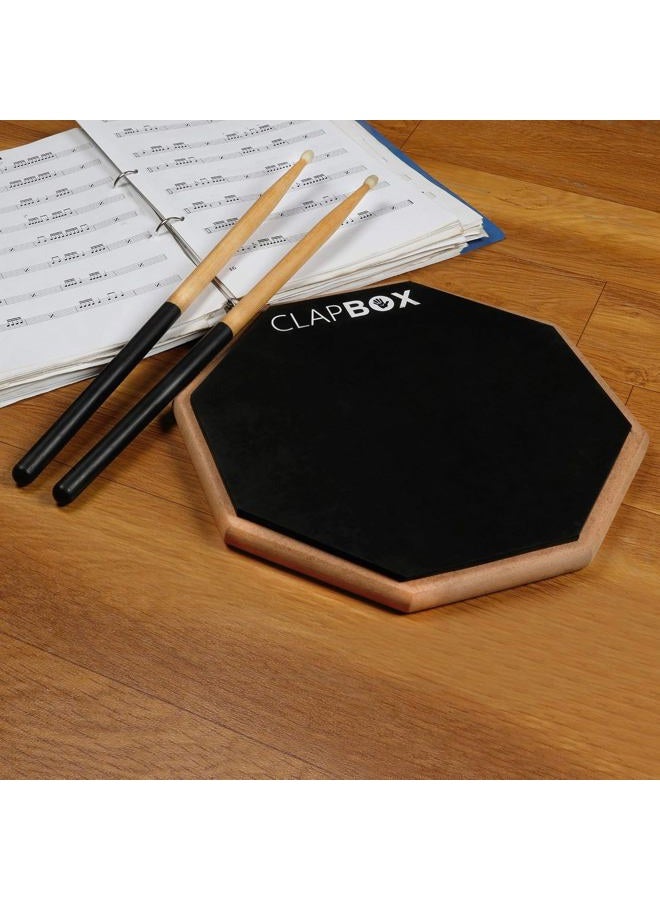 Clapbox Drum Practice Pad - 12 inches, Black (Practice pad only) - Image 3