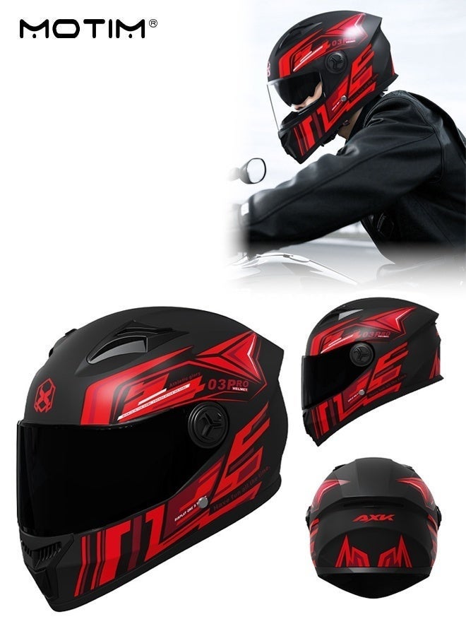 Motim Motorcycle Helmet Full Face, Racing Motocross Helmet for Men and Women, Black Mirror - Image 1