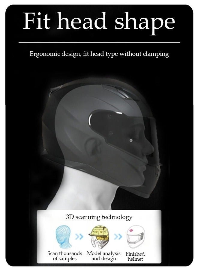 Motim Motorcycle Helmet Full Face, Racing Motocross Helmet for Men and Women, Black Mirror - Image 3