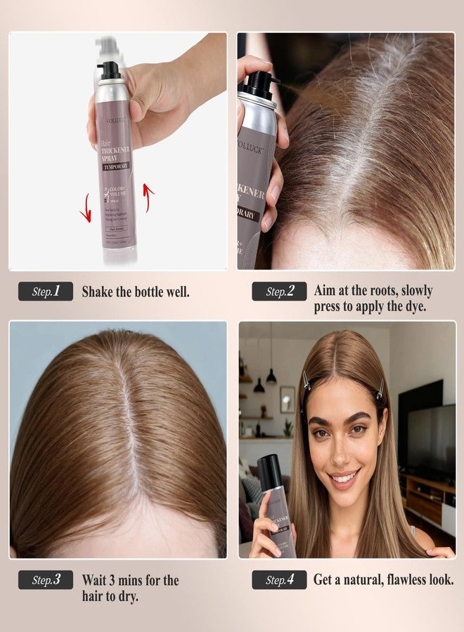 VOLLUCK Root Touch Up Hair Color Spray, Temporary Gray Hair Root Cover Up, Grey Coverage Spray For Women & Men, Ammonia-Free Quick Drying Water-Resistant Formula Black - Image 4