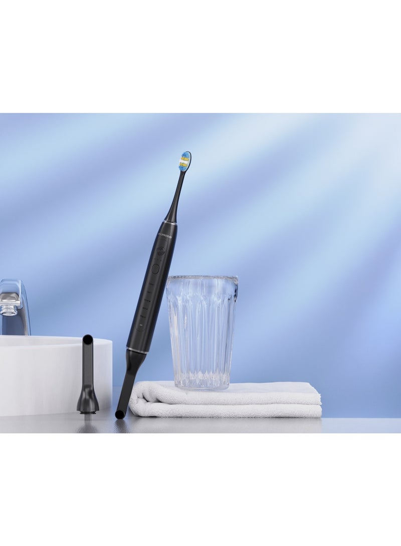 porodo Smart Sonic Visual Electric Toothbrush with 5 Cleaning Modes / IPX7 / Battery Capacity 1500mAh / Charging Interface Type-C / Rechargeable Toothbrush -Black - Image 3
