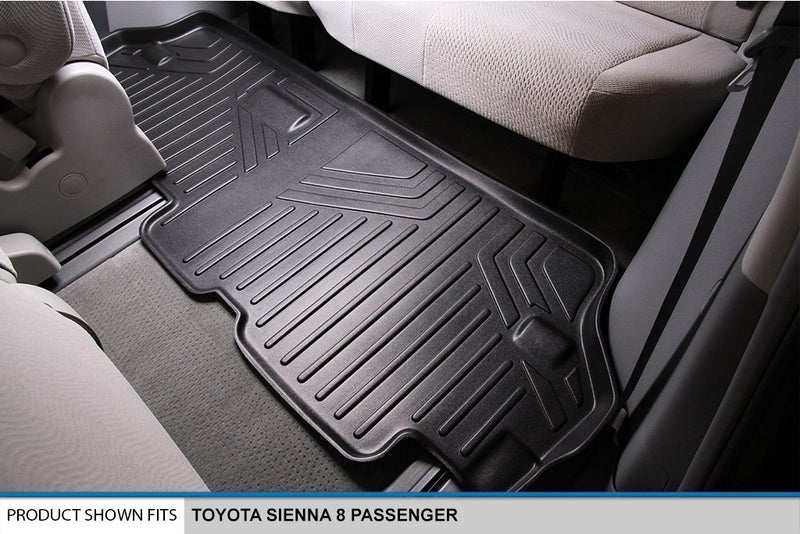 MAX LINER MAXLINER Floor Mats 3 Rows and Cargo Liner Behind 3rd Row Set Black for 2013-2018 Toyota Sienna 8 Passenger Model - Image 5