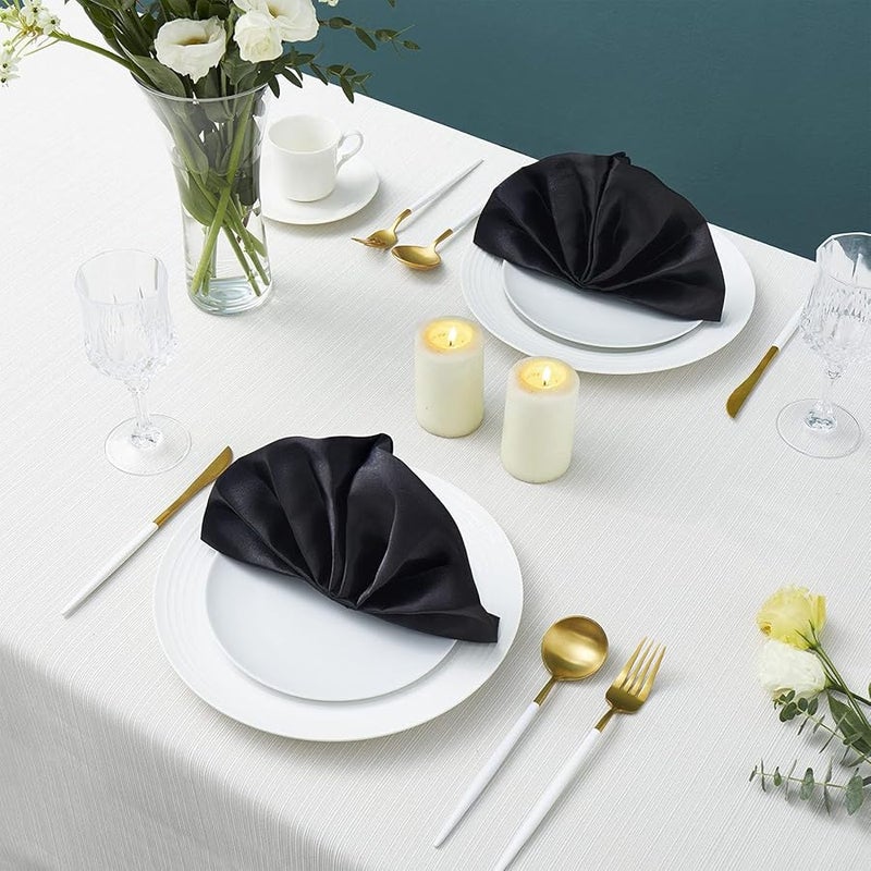 مناديل العشاء القطنية الصفراء 10 قطع - مناديل ناعمة وماصة مربعة للاستخدام في المناسبات والاستخدام اليومي - Image 5