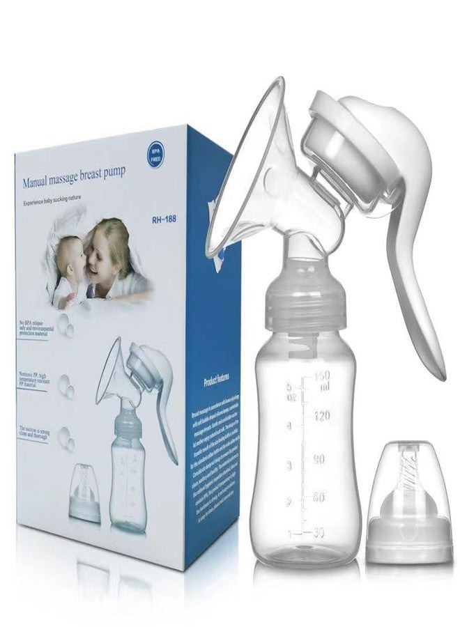 QISLOA Manual Breast Pump for Breastfeeding, Small Portable Manual Breast Milk Catcher Baby Feeding Pumps & Accessories - Image 1