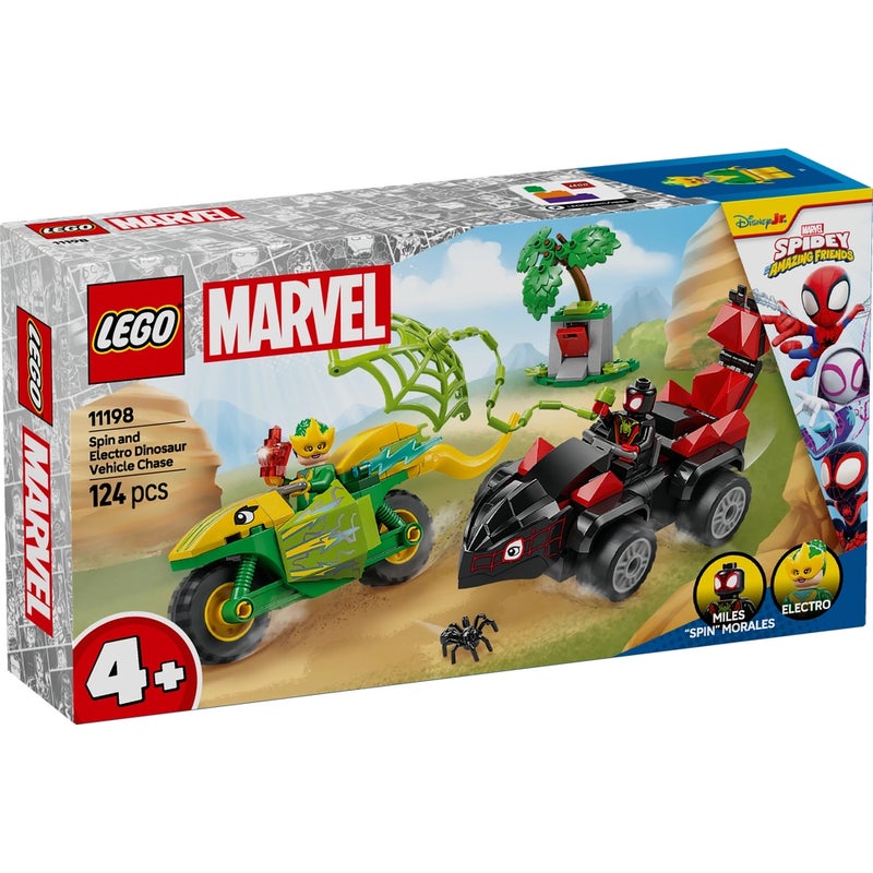 LEGO - Marvel Spin and Electro Dinosaur Vehicle Chase 124 Pieces - 11198 - Image 1