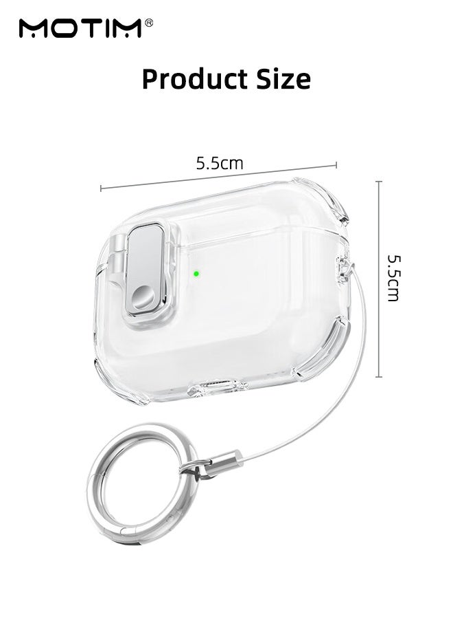 موتيم غطاء حافظة AirPods 4 مع سلسلة مفاتيح، متوافق مع MagSafe، حافظة واقية صلبة عسكرية مع قفل، غطاء حماية كامل من السقوط لحافظة شحن AirPod 4 2024 - Image 5