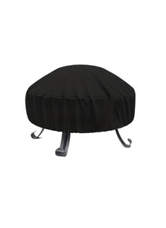 210D Black Outdoor Fire Stove Cover, Fire Pit Cover, Fire Bowl Cover, Waterproof and Dustproof 122x46cm