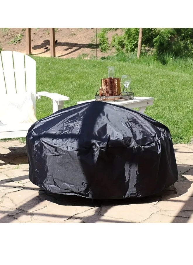 Generic - 210D Black Outdoor Fire Stove Cover, Fire Pit Cover, Fire Bowl Cover, Waterproof and Dustproof 122x46cm - Image 1