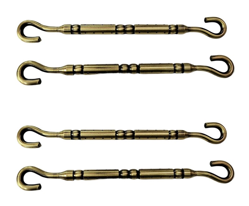 Nooks nooks Stainless Steel saliya Curtain Hook Hanging Accessories Set in PVD Coating Brass Finishing for Swings and jhula for Home Indoor Outdoor and Gardens Pack of 4 - Image 1