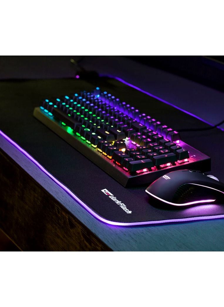 DarkFlash - darkFlash FLEX800 Extended Large Oversize RGB Gaming Mouse Pad, (30.5x11.8) Inch, 800MM,  Soft Cloth, Non-Slip, Water-Resistant Rubber Base, Computer Keyboard Mat with 9 Lighting Mode - Image 1