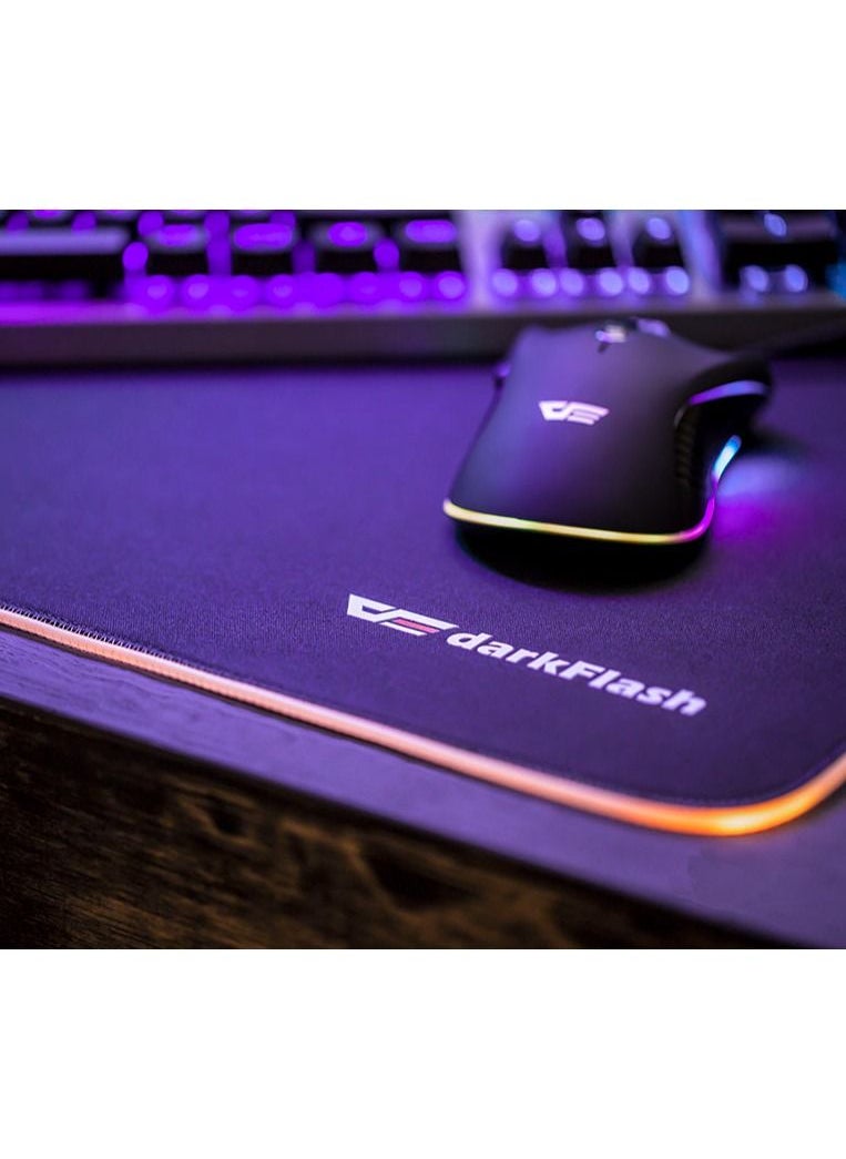 DarkFlash - darkFlash FLEX800 Extended Large Oversize RGB Gaming Mouse Pad, (30.5x11.8) Inch, 800MM,  Soft Cloth, Non-Slip, Water-Resistant Rubber Base, Computer Keyboard Mat with 9 Lighting Mode - Image 1