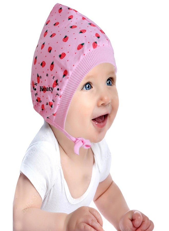 KEATY New Born Baby Boys and Girls Soft Double Layer Hosiery Cotton Tie Knot Cap| Unisex Multicolor Topi| Adjustable Baby Hat Pack of 3 (in, Age, 0 Months, 3 Months, Baby Boys, Printed Cap) - Image 2