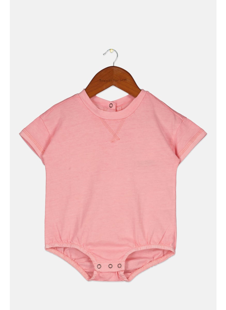 Cotton On Toddlers Girl Solid Short Sleeve Bodysuit, Pink 