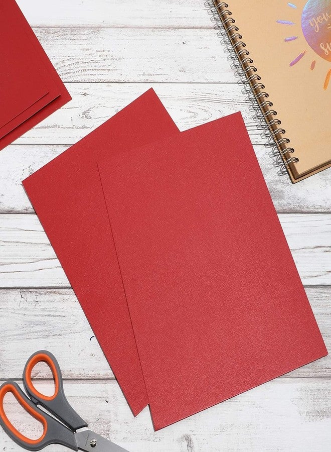 Paper Junkie Metallic Red Craft Paper Sheets - 8.5 x 11 In, Red, 50-Pack, Shimmer Lightweight Cardstock - Metallic Cardstock for Scrapbooking & Card Making, Craft Paper for Decorations - Image 2