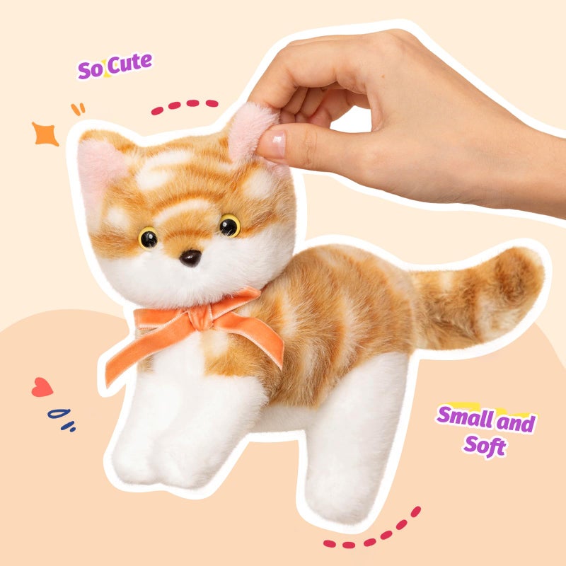 Ditucu Cat Stuffed Animals Cute Soft Kitten Plush Doll Small Kitty Plushies Toys Gifts for Kids Brown 6 inch - Image 4