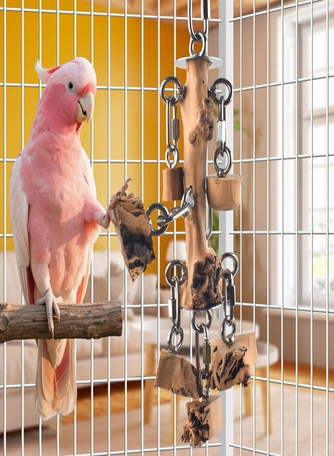 DBNESS Bird Toys for Parrots, Durable Wooden Large Birds Toy with Stainless Steel, Hanging Natural Chew Hardwood Blocks for Macaws, African Greys, Amazon Parrot, Cockatoos and Small Medium Parakeets - Image 4