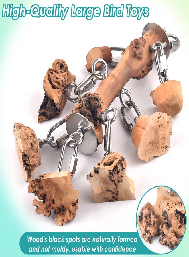 DBNESS Bird Toys for Parrots, Durable Wooden Large Birds Toy with Stainless Steel, Hanging Natural Chew Hardwood Blocks for Macaws, African Greys, Amazon Parrot, Cockatoos and Small Medium Parakeets - Image 5