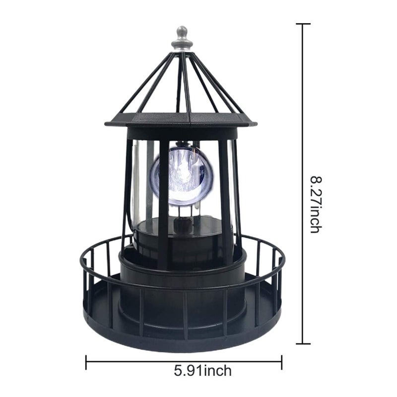 Rowzzi LED Solar Powered Lighthouse, 360 Degree Rotating Lamp Courtyard Decoration Waterproof Garden Smoke Towers Statue Lights for Outdoor Garden Pathway Patio - Image 2