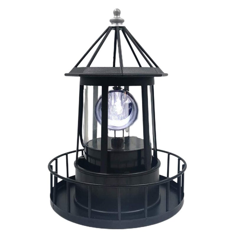 Rowzzi LED Solar Powered Lighthouse, 360 Degree Rotating Lamp Courtyard Decoration Waterproof Garden Smoke Towers Statue Lights for Outdoor Garden Pathway Patio - Image 1