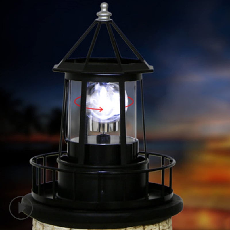 Rowzzi LED Solar Powered Lighthouse, 360 Degree Rotating Lamp Courtyard Decoration Waterproof Garden Smoke Towers Statue Lights for Outdoor Garden Pathway Patio - Image 5
