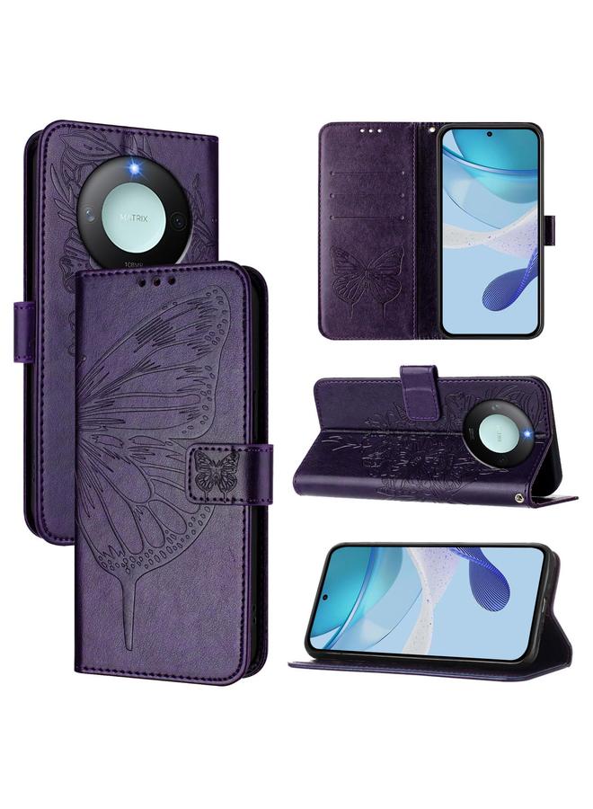 S-TOP Case For Honor X9C Smart Global Embossed Butterfly Leather Phone Case - Image 1