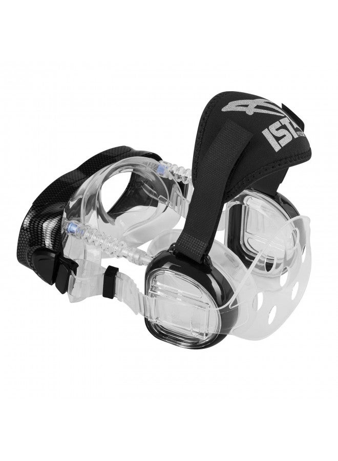 IST ProEar Dive Mask with Ear Covers, Scuba Diving Pressure Equalization Gear, Tempered Glass Twin Lens (Black) - Image 3