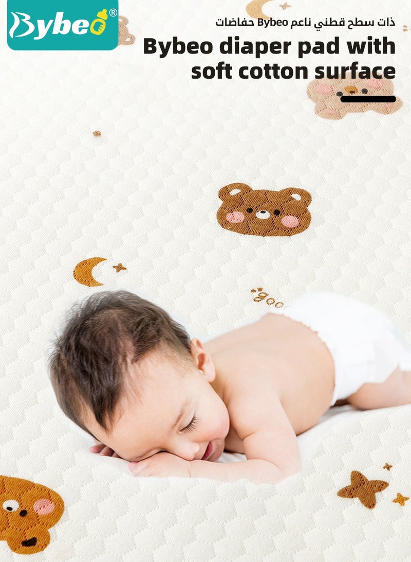 Bybeo 3 Pack Baby Washable Changing Mats, Waterproof Changing Pads, Ultra Soft Crib Mattress Sheets, Highly Absorbent Leakproof Underpads for Newborns & Kids, Bed Wetting Protector Mat, 50*70cm - Image 4