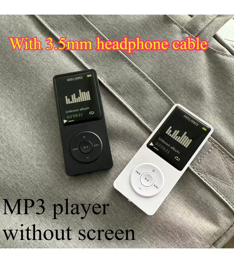حزمة سوداء مشتركة لمشغل MP3 المحمول بدون شاشة مكبر صوت مدمج مقبس سماعة 3.5 ملم للجري - Image 1