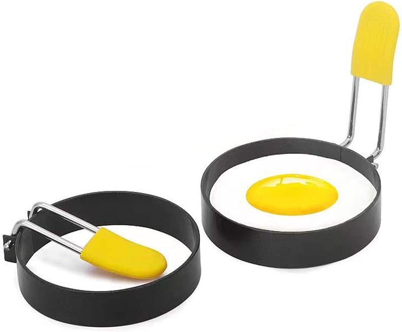 RoarCraft Egg Ring 2 Pack for Frying Eggs and English Muffin - Round Egg Shaper Mold with Anti-Scald Handle - Stainless Steel Non-Stick Egg Cooker Ring - Image 1