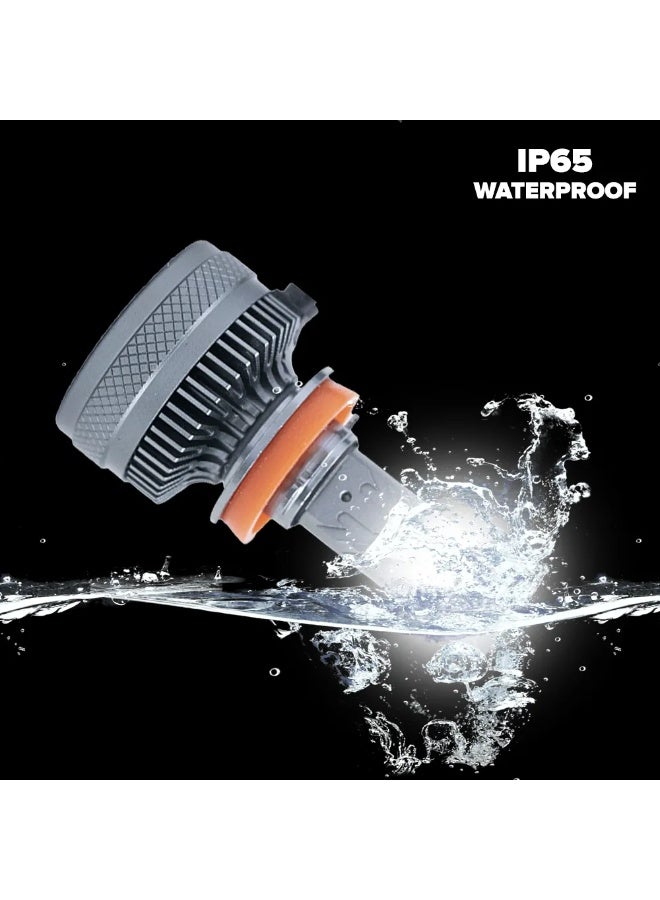 توبيز مصابيح أمامية LED مُحسّنة من TBS DESIGN S120 PRO 2024 جديدة، 12000 لومن فائقة السطوع، مجموعة تحويل المصابيح الأمامية 6500 كلفن زينون أبيض، بديل هالوجين مع مروحة، عبوة من قطعتين - H4 - Image 5