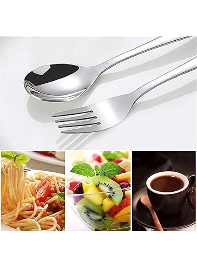 MOXO Set of 6 Kids Sierware Stainless Steel Childsafe Flatware with Little Bear Design  Includes 3 Forks and 3 Tablespoons for Children  Toddler Utensils Metal Cutlery Set - Image 3