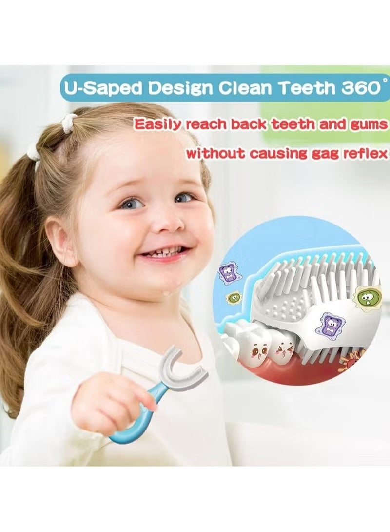 2 PCS U-Shaped Toothbrush Kids, Manual Whole Mouth for Age 2-6, 360° Oral Teeth Cleaning Design - Image 2