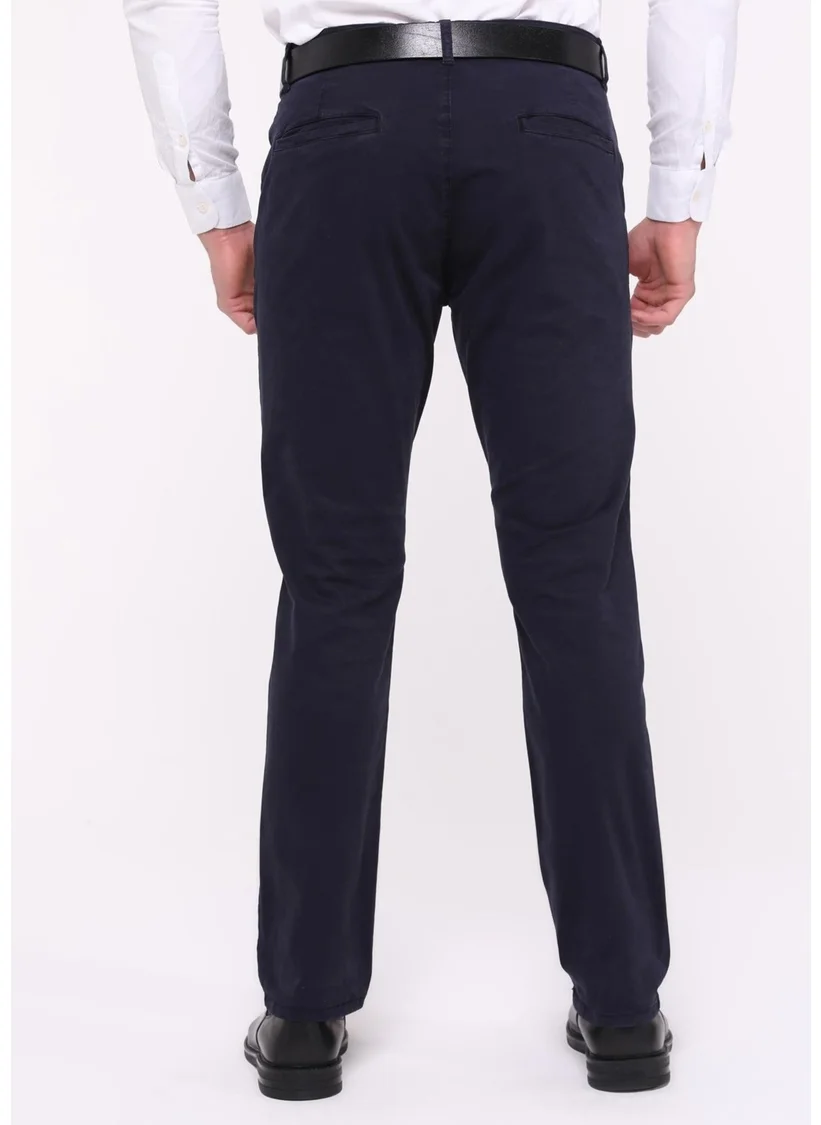 سيدي دينيم Men's Lycra High Waist Regular Fit Loose Cut Side Pocket Chino Classic Trousers