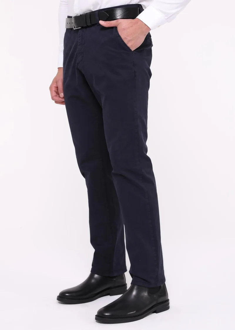 Cedy Denim Men's Lycra High Waist Regular Fit Loose Cut Side Pocket Chino Classic Trousers