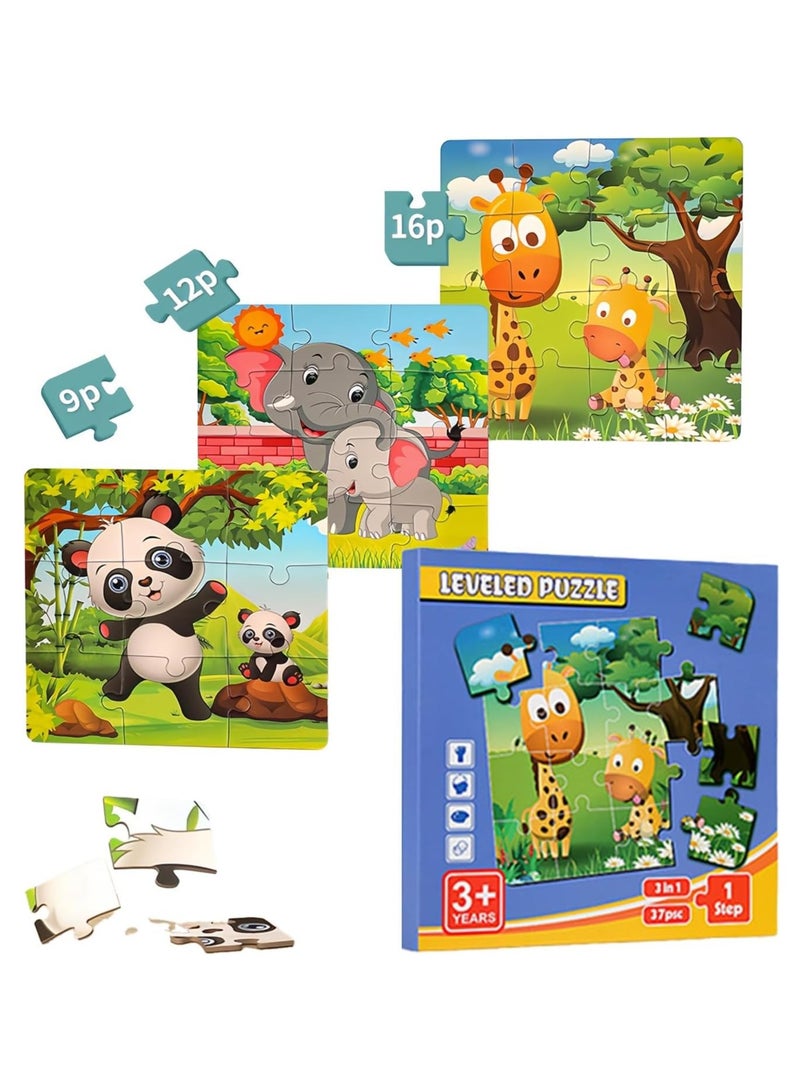 Zikra Jigsaw Puzzles Toys for 3-5 Year Old Boys and Girls, Magnets Puzzle for Childrens, Ideal Gifts for Toddler, Educational Sensory Wooden Puzzles, Preschool Toys (Animals) - Image 1