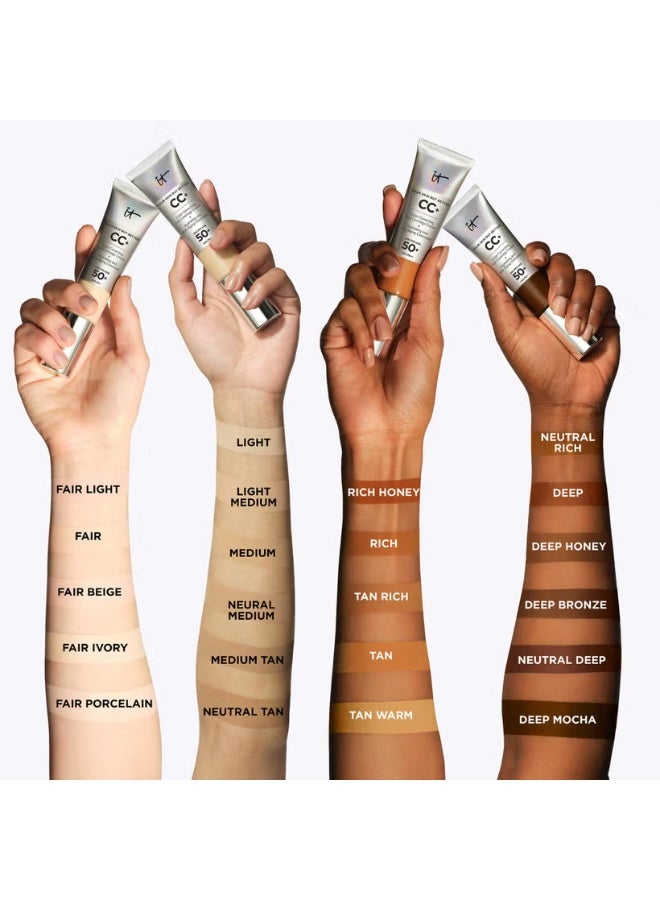 آي كوزمتيكس كريم CC+ من IT Cosmetics Your Skin But Better مع عامل حماية من الشمس SPF50 - متوسط ​​محايد - Image 4